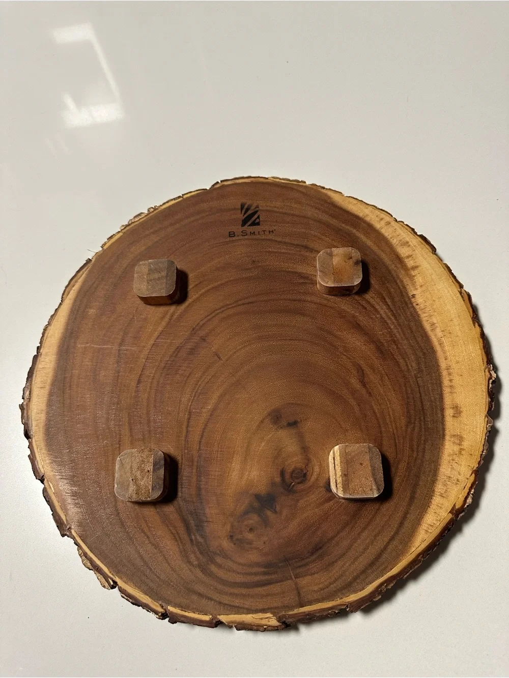 Handcrafted Brown Live-Edge Wood Serving Platter